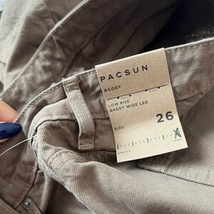 tan pacsun baggy cargo jeans